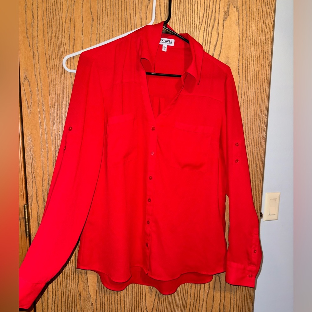 Express collared blouse, red size L
